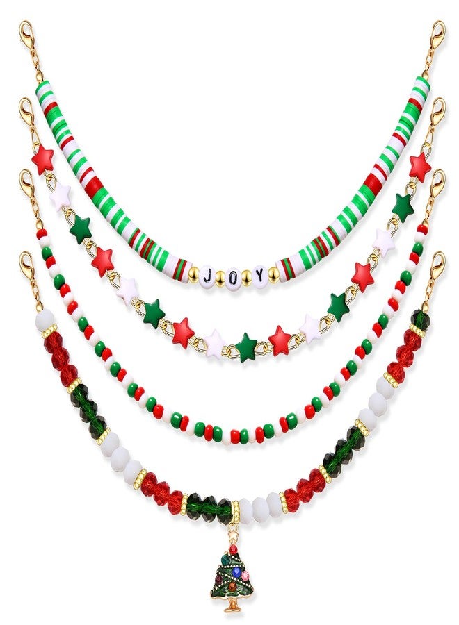 CEALXHENY Christmas Trucker Hat Chains Holiday Hat Accessories Detachable Star Heishi Crystal Beaded Chains for Mesh Baseball Cap Decorations Party Supplies (Pattern C) - Image 5