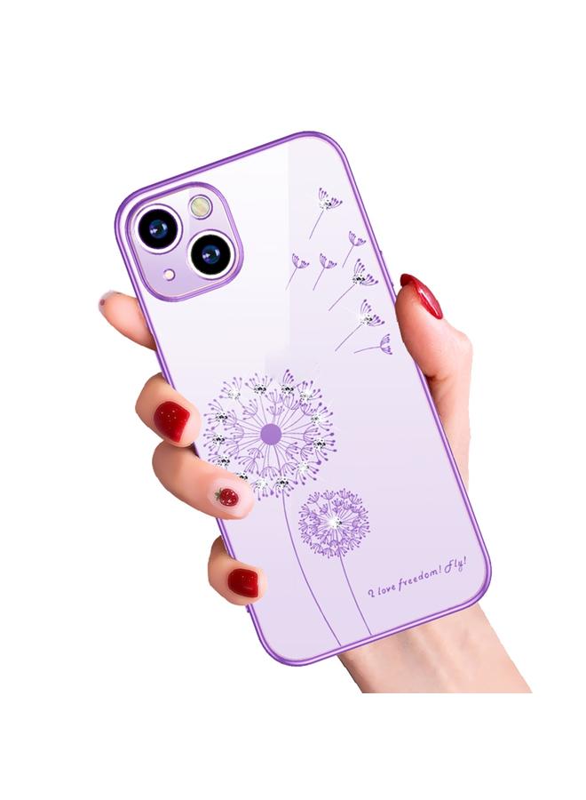 زبون جراب لهاتف iPhone 13 Pro Max بنمط الهندباء الماسية المطلية بالكهرباء، جراب واقٍ مقاوم للصدمات من مادة TPU - Image 3