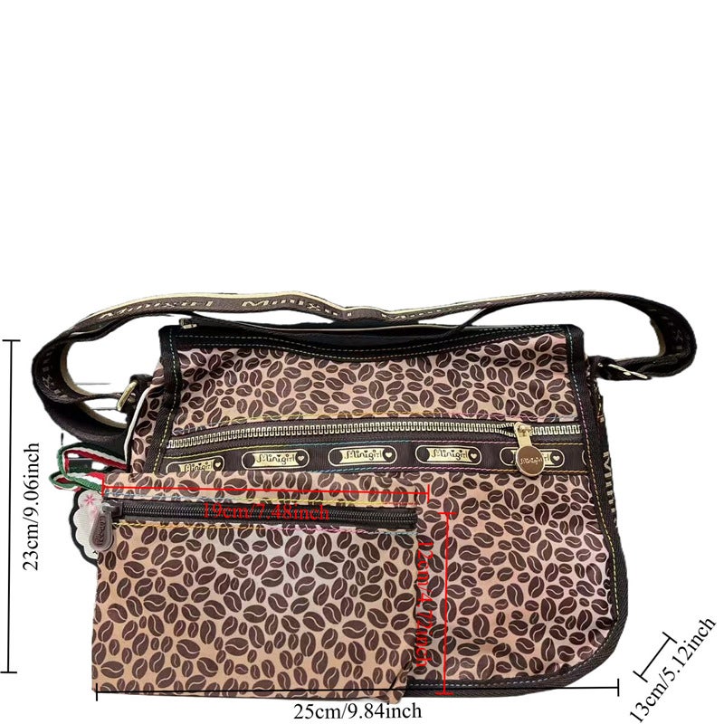 Temu For Fashion Bohemian Flower Shoulder Bag Multi-Pocket Double-Piece Crossbody Bag - Image 5