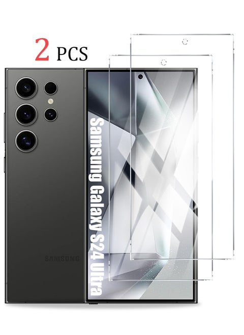 2Pack Samsung Galaxy S24 Ultra Screen Protector  HD Clear Protective for S24 Ultra 6.8", 3D Curved Upgrade, Easy Installation, Military Grade Shockproof Durable Bubble Free Accessory