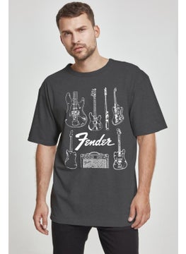 Fender Guitar Anthracite Oversize Short Sleeve Men's T-Shirt