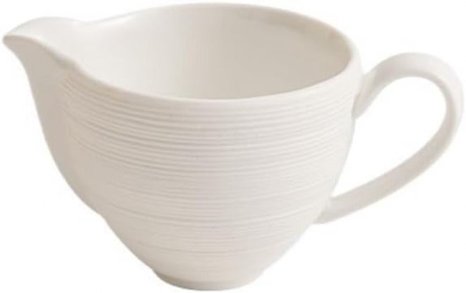 Gravy saucer Ceramic Line Pattern Milk Pitcher With Handle Creative Pointed Mouth Sauce Pot For Hotel Restaurant Boats(Large) - Image 1