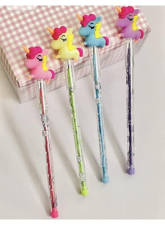 2 PCS Cute Unicorn Pencil Set - Multi-Color Vibrant Bullet Pencils - Ideal as Birthday Party Favors & School Supplies for Girls - Image 3