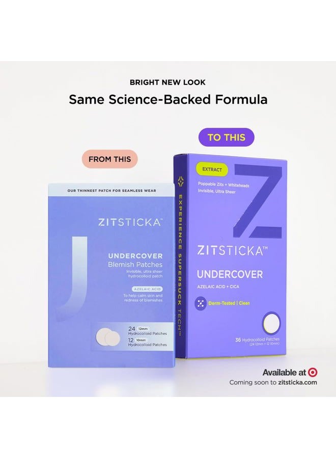 ZITSTICKA Invisible, Ultra-Sheer Hydrocolloid Patches | UNDERCOVER Blemish Patches to Help Calm Skin and Redness of Blemishes | Zit Patch and Pimple Stickers - Image 3