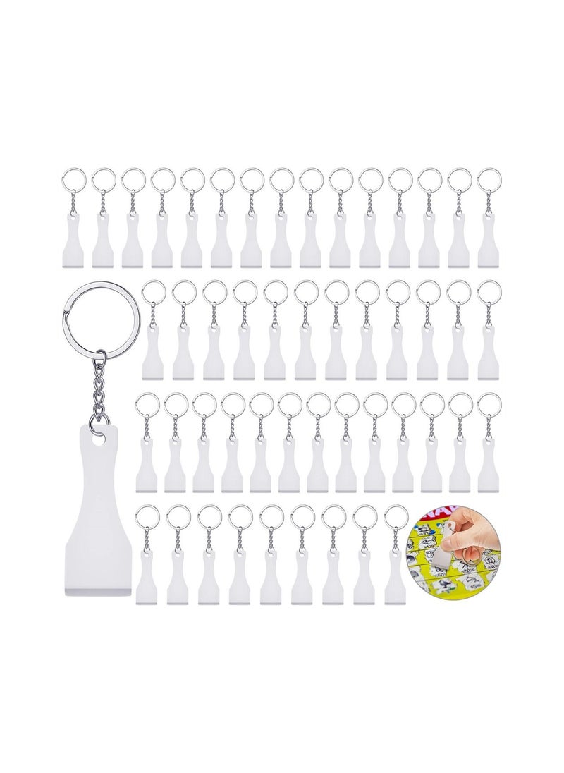 SYOSI - Plastic Prize Scratcher, 50 Pcs Lottery Scratcher Tool Keychain, Ice Scoop Shape Scratch off Tool for Lottery Tickets, Labels, Films, Lotto Cards, Lucky Gambler Gift - Image 1