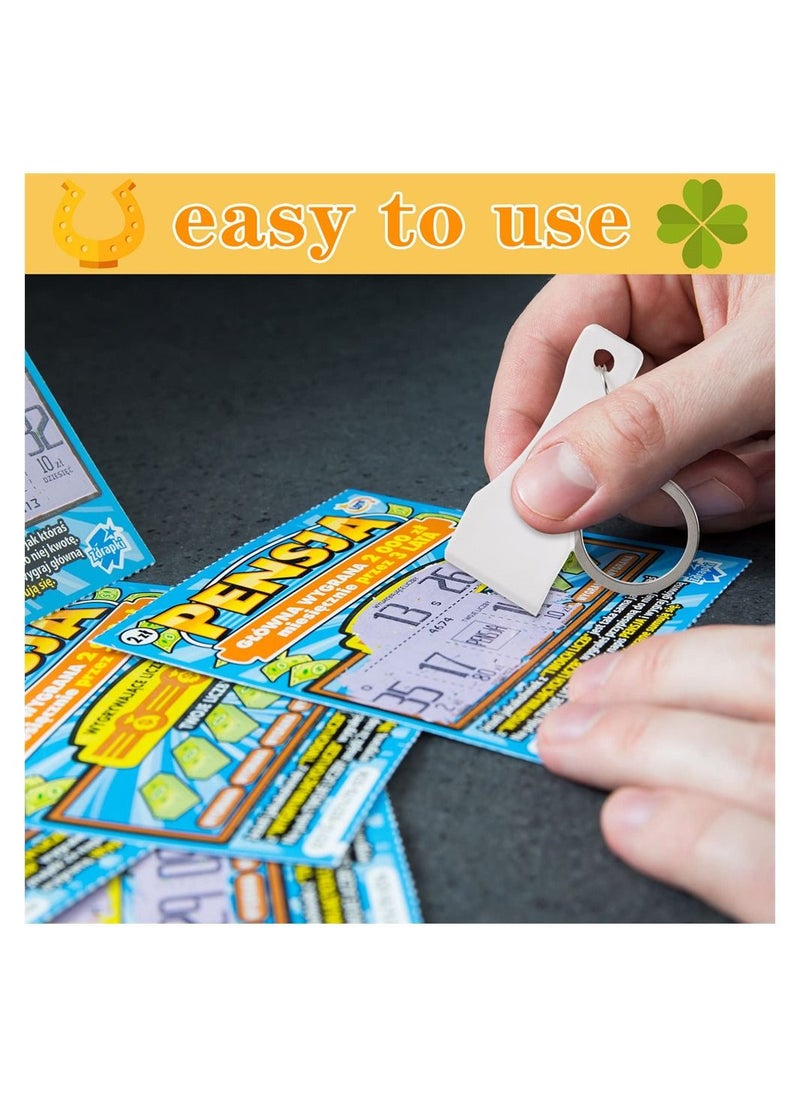 SYOSI - Plastic Prize Scratcher, 50 Pcs Lottery Scratcher Tool Keychain, Ice Scoop Shape Scratch off Tool for Lottery Tickets, Labels, Films, Lotto Cards, Lucky Gambler Gift - Image 1