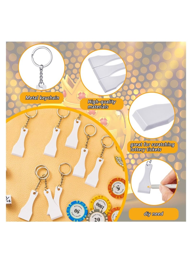 SYOSI - Plastic Prize Scratcher, 50 Pcs Lottery Scratcher Tool Keychain, Ice Scoop Shape Scratch off Tool for Lottery Tickets, Labels, Films, Lotto Cards, Lucky Gambler Gift - Image 1
