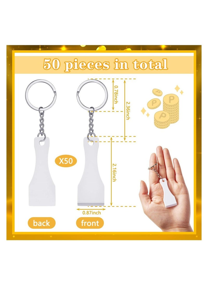 SYOSI - Plastic Prize Scratcher, 50 Pcs Lottery Scratcher Tool Keychain, Ice Scoop Shape Scratch off Tool for Lottery Tickets, Labels, Films, Lotto Cards, Lucky Gambler Gift - Image 1