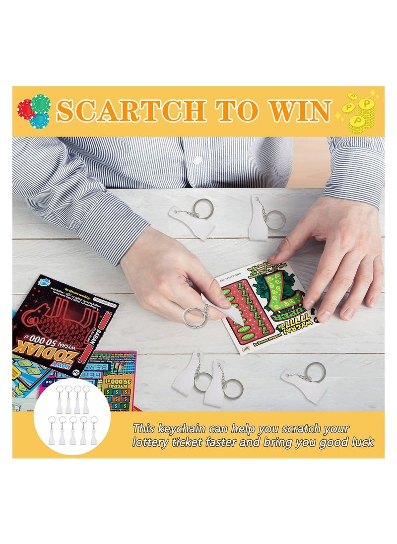 SYOSI - Plastic Prize Scratcher, 50 Pcs Lottery Scratcher Tool Keychain, Ice Scoop Shape Scratch off Tool for Lottery Tickets, Labels, Films, Lotto Cards, Lucky Gambler Gift - Image 1