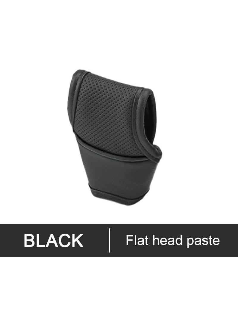 Universal Car Gear Shift Knob Cover Leather Non-Slip Auto Knob Cover Protector Comfortable Soft Vent Protector (Black) - Image 2