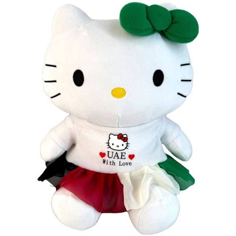 Hello Kitty دمية هالو كيتي من سانريو وأصدقائها بمناسبة اليوم الوطني لدولة الإمارات (30 سم، أبيض) - Image 1