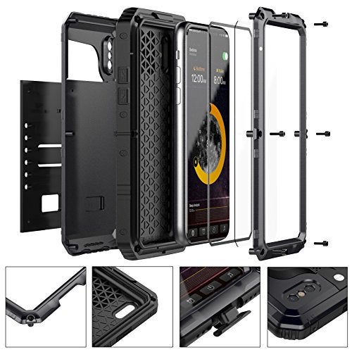 Mitywah Waterproof Case for iPhone X/XS, Heavy Duty Durable Metal Full Body Protective Case Built-in Screen Protection Waterproof Shockproof Dustproof Rugged Military Grade Defender, Black - Image 5