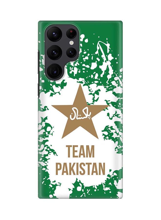 Stylizedd Case for Samsung Galaxy S22 Ultra 5G Snap Case Slim Snap Classic Series Shield Matte Finish Print - Team Pakistan