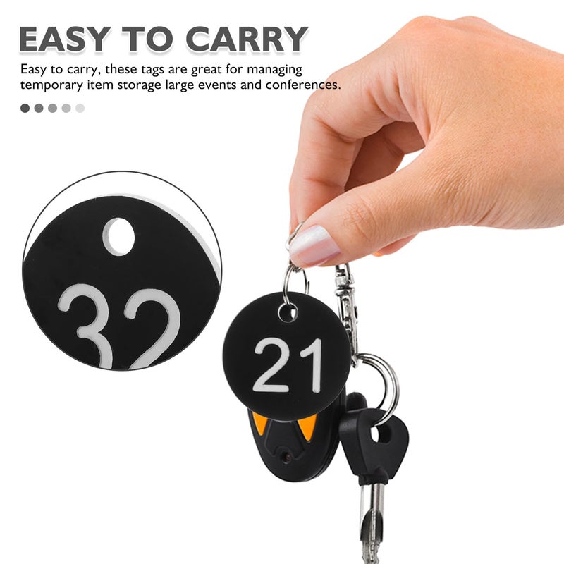 علامات مفاتيح مرقمة 1-50، ملصقات مفاتيح بلاستيكية، ثقب دائري، ترميز المعدات، فرز الأمتعة - Image 4