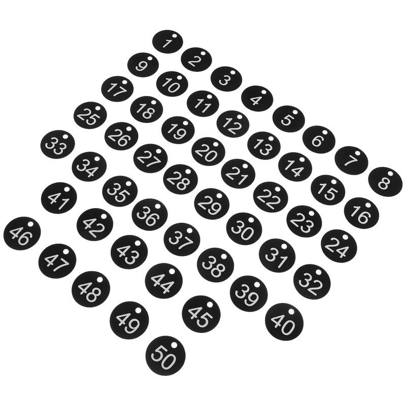علامات مفاتيح مرقمة 1-50، ملصقات مفاتيح بلاستيكية، ثقب دائري، ترميز المعدات، فرز الأمتعة - Image 2