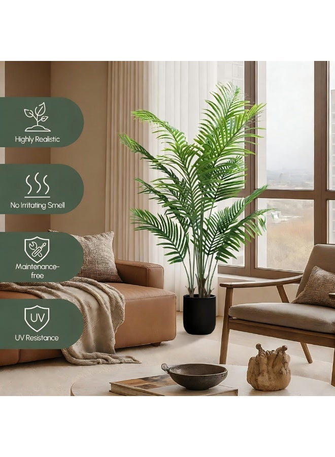زيريفام شجرة النخيل الاصطناعية, مع المزرع, النبات الاستوائي للشجرة الزائفة في الهواء الطلق الداخلي, النباتات الاصطناعية الطويلة المقاومة للأشعة فوق البنفسجية, أشجار النخيل المزيفة الكبيرة للمكتب المنزلي ديكور غرفة المعيشة - Image 3