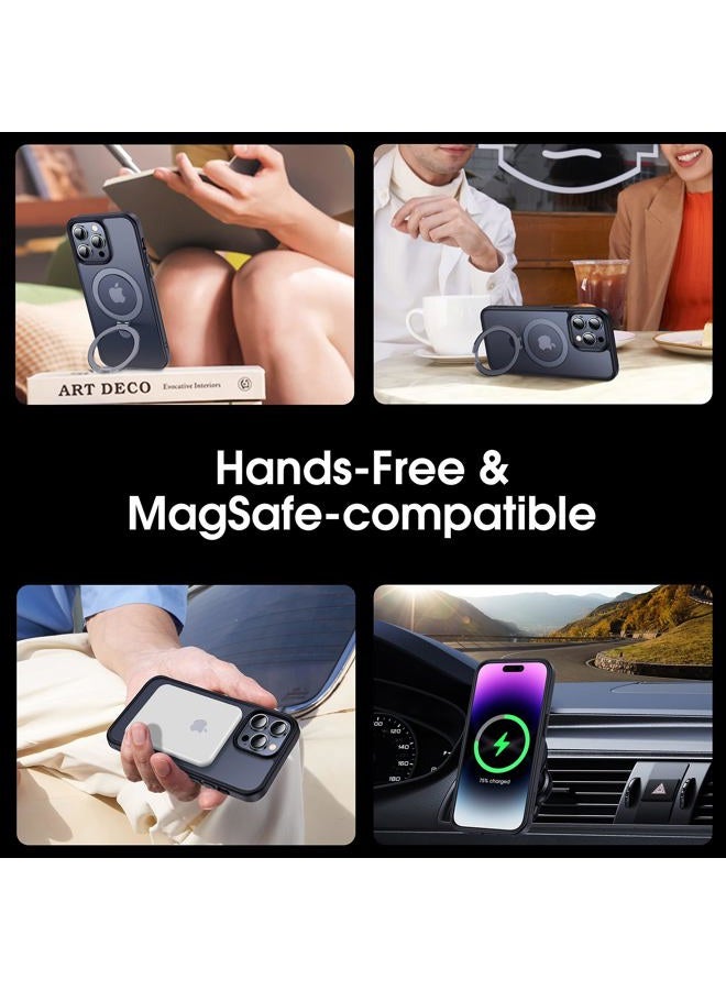 CASEKOO Magnetic Invisible Stand Case for iPhone 14 Pro Max [Military Drop Protection] [Compatible with MagSafe] Shockproof Slim Transparent iPhone 14 ProMax Case 6.7 Inch 2022, Black - Image 4