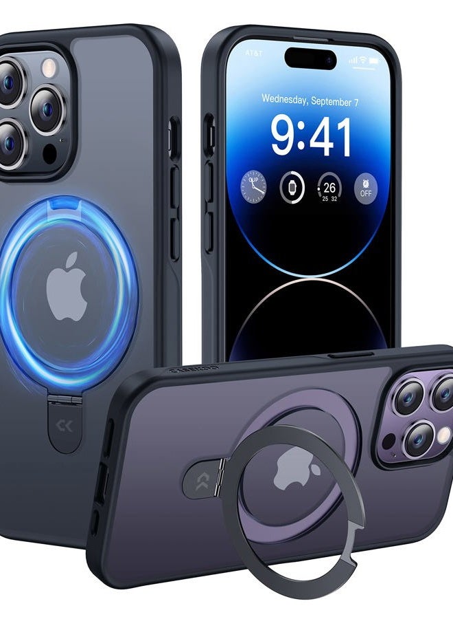 CASEKOO Magnetic Invisible Stand Case for iPhone 14 Pro Max [Military Drop Protection] [Compatible with MagSafe] Shockproof Slim Transparent iPhone 14 ProMax Case 6.7 Inch 2022, Black - Image 1