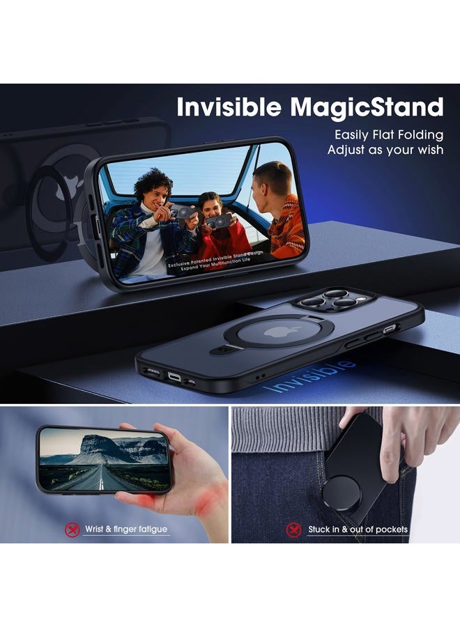 CASEKOO Magnetic Invisible Stand Case for iPhone 14 Pro Max [Military Drop Protection] [Compatible with MagSafe] Shockproof Slim Transparent iPhone 14 ProMax Case 6.7 Inch 2022, Black - Image 3