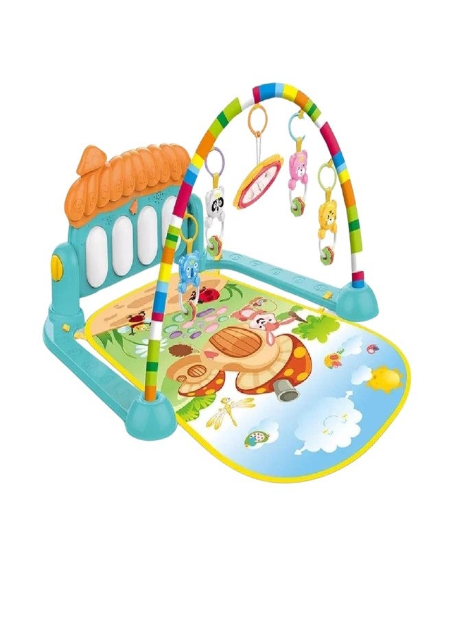 BIG FOLK BIGFOLK® Baby Gym Play Mat with Musical Piano| Kick & Play Activity Center with Tummy Time Support | Soft Padded Mat for Newborns, Infants & Toddlers - Multicolor - Image 1