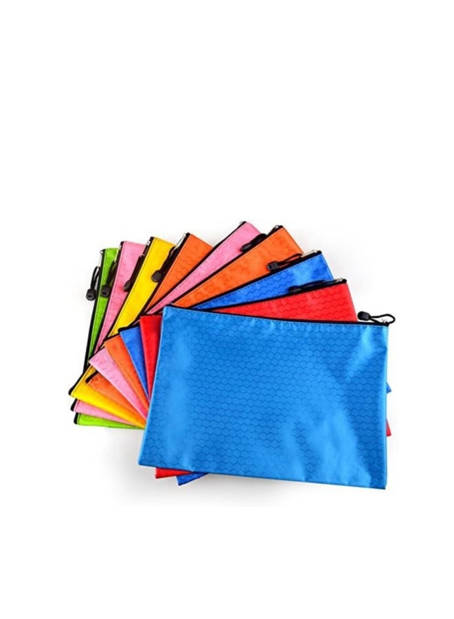 Generic 10pcs waterproof zipper file bags-a4 size oxford office filing documents storage folder, cosmetics offices supplies travel accessories pouch  - Image 2