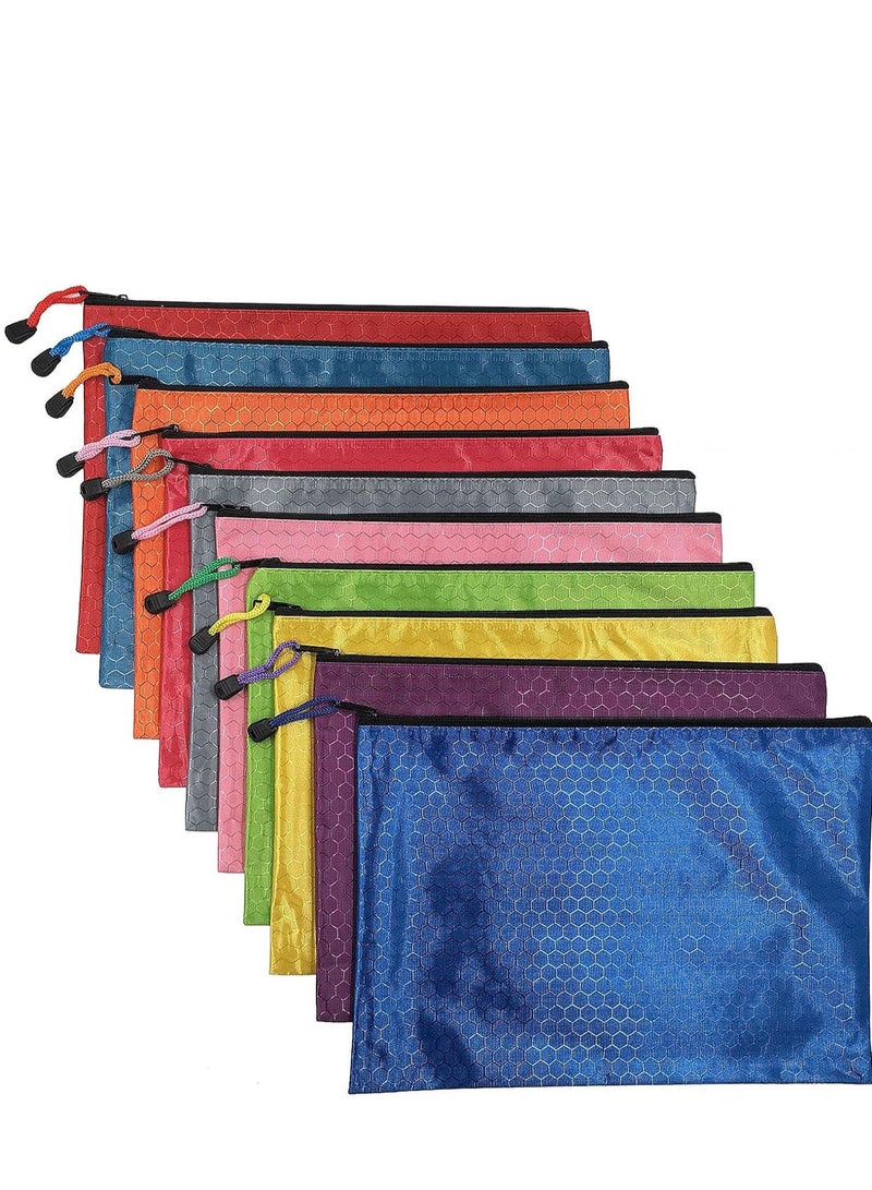 Generic 10pcs waterproof zipper file bags-a4 size oxford office filing documents storage folder, cosmetics offices supplies travel accessories pouch  - Image 5