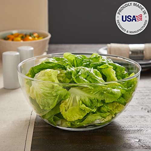 US Acrylic Vista Clear Plastic Salad and Serving 10-inch Bowls | set of 3 | Reusable, BPA-free, Made in the USA | 135 oz. capacity - Image 2