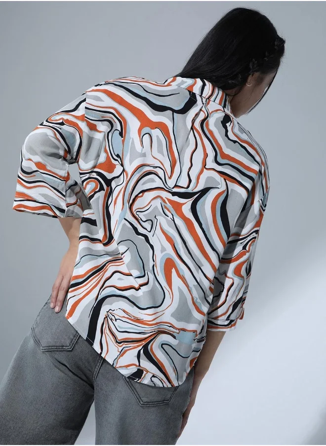 هوبرهولمي White & Grey Shirt For Women