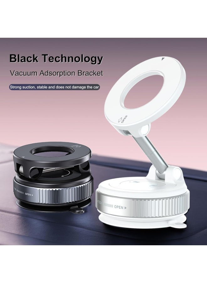 NIBEMINENT Vacuum Magnetic Car Phone Mount, 360° Rotating Magnetic Phone Holder, Car Suction Cup Phone Holder, Cell Phone Mount Stand, Suitable for Car/Mirror/Smooth Surface (White)  - Image 5