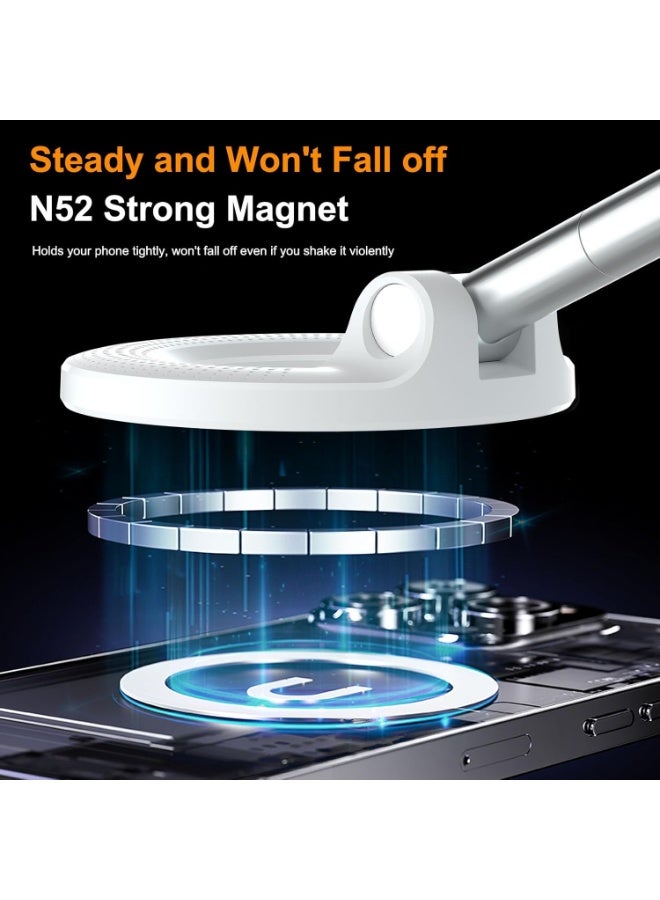 NIBEMINENT Vacuum Magnetic Car Phone Mount, 360° Rotating Magnetic Phone Holder, Car Suction Cup Phone Holder, Cell Phone Mount Stand, Suitable for Car/Mirror/Smooth Surface (White)  - Image 4