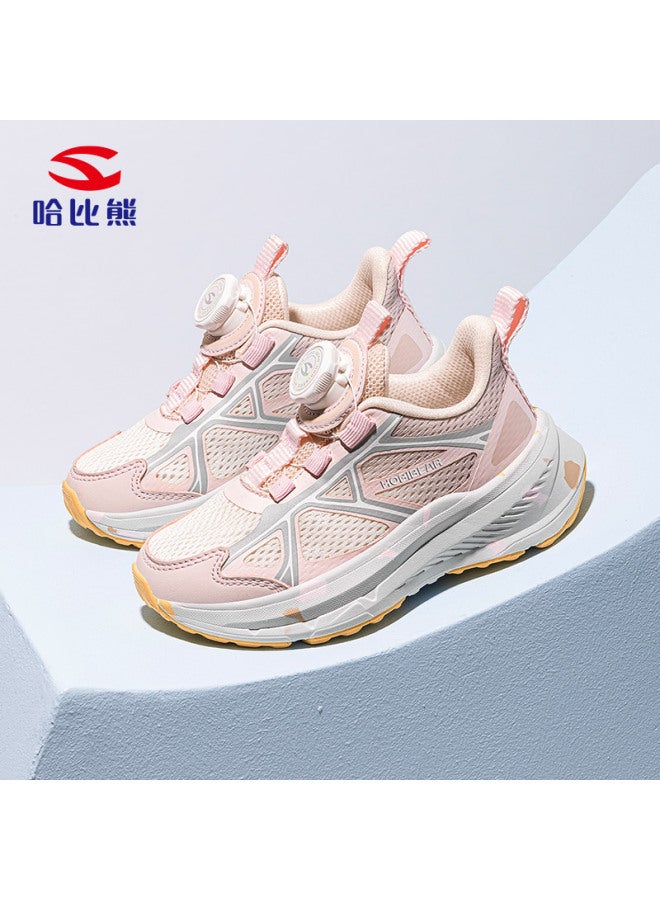 Hobibear Boys' K Button Sports Shoes Spring Mesh Breathable Comfortable Running Shoes For Older Boys And Girls 611139 Pink Size 38