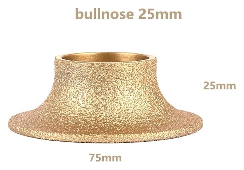 عجلة طحن ماسية ذات شكل محدب 25 مم، فتحة مركزية 20 مم، قرص كاشط ملحوم بالفراغ 75 مم - Image 3