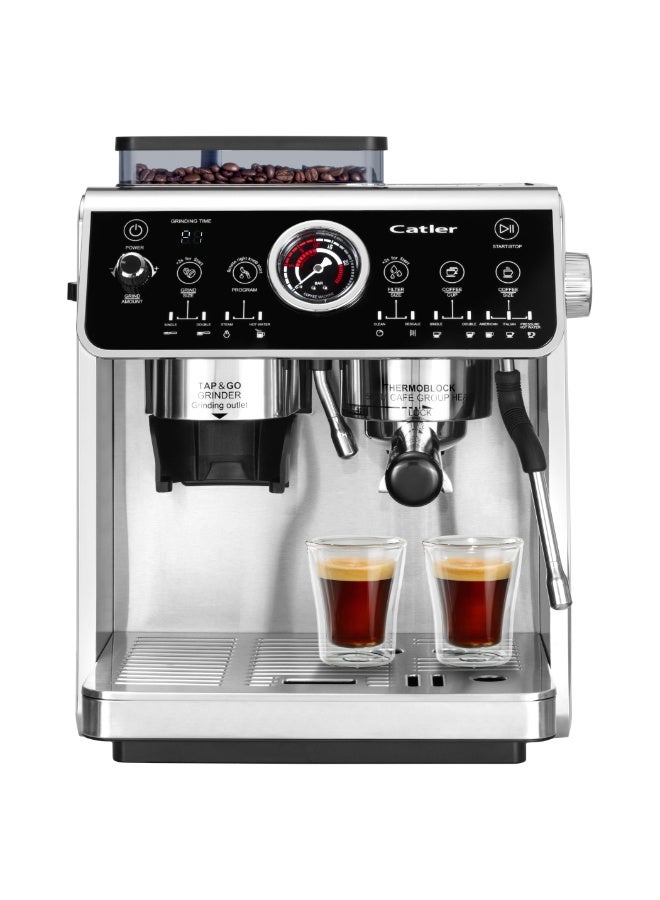 كاتلر Catler Portafilter Espresso Machine with Grinder  model ES 910– 20 Bar Dual Pump System, 58mm Professional Portafilter, PID Temperature Control, 2.5L Water Tank, 30 Grind Settings, Milk Frother - Image 3