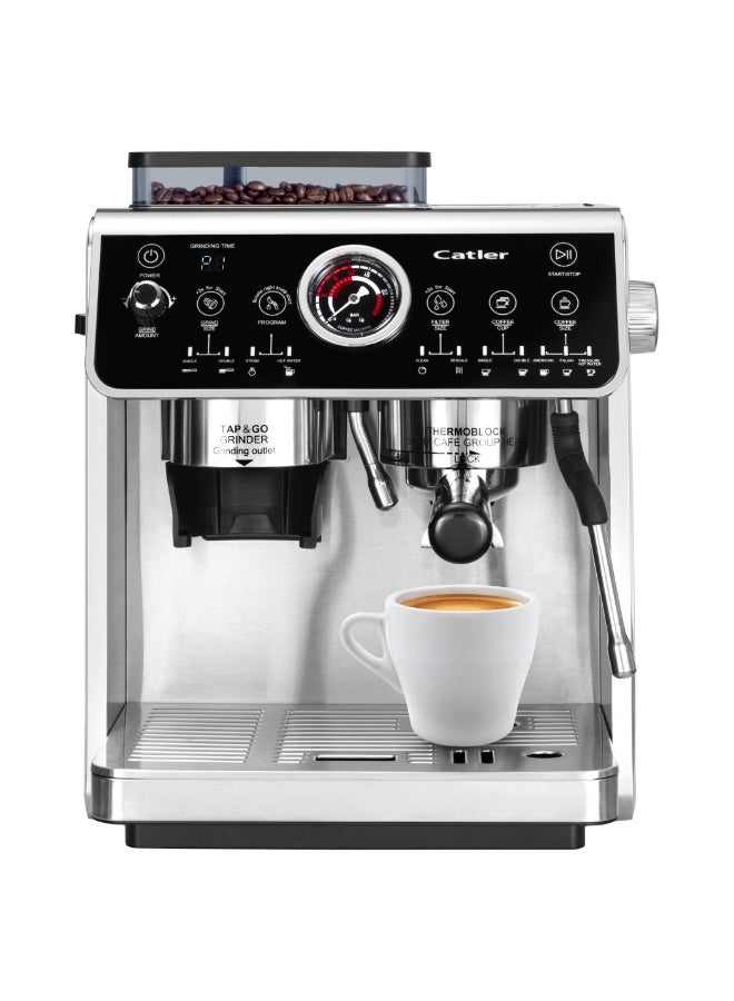 كاتلر Catler Portafilter Espresso Machine with Grinder  model ES 910– 20 Bar Dual Pump System, 58mm Professional Portafilter, PID Temperature Control, 2.5L Water Tank, 30 Grind Settings, Milk Frother - Image 4
