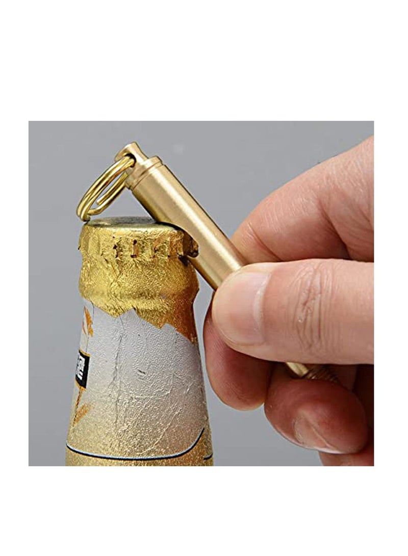 Y&D Bottle Opener Keychain with Knife and Screwdriver, Made by Solid Brass 5 in 1 (Gold)  - Image 4