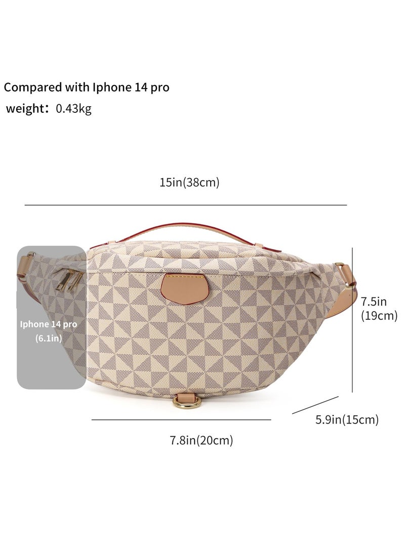 SYOSI, Crossbody Bags for Women, Fashion Sling Bag for Girls, Small Belt Chest Bag, PU Leather Waterproof Checkered Packs for Runing, Shopping, Travel - Image 2