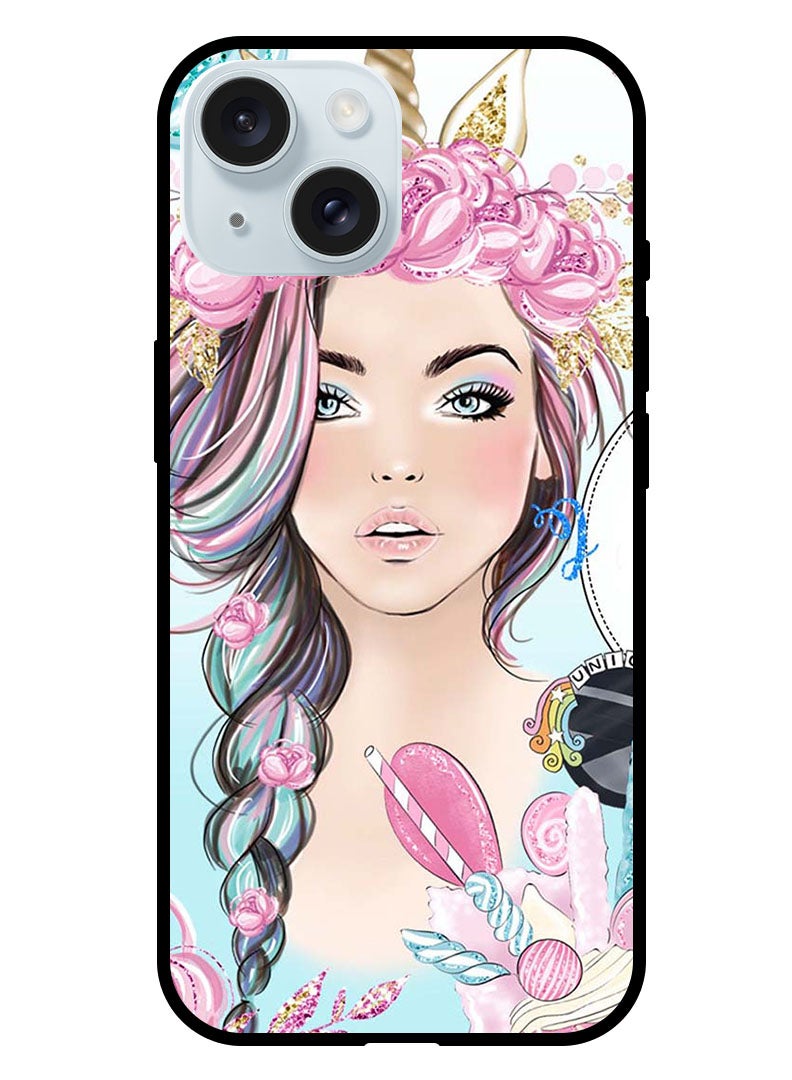 Theodor Protective Case Anti Scratch Shock Proof Bumper Cover For iPhone 15 Plus Unicorn Girl - Image 1