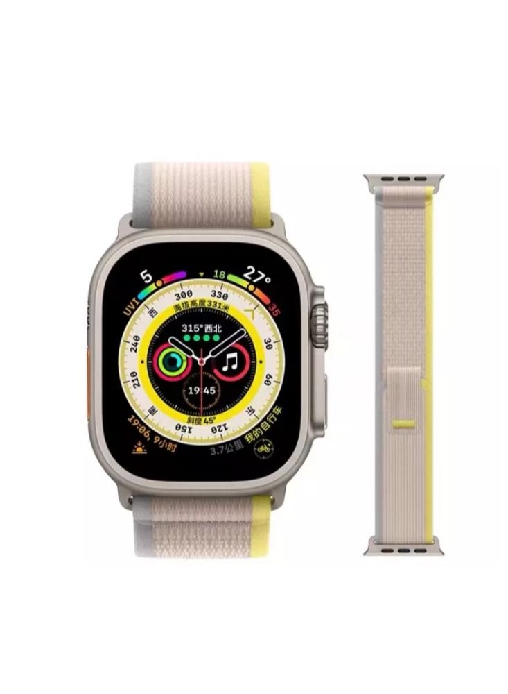 MOCOM Trail Loop Watch Band Strap for Apple Watch Ultra 49mm/45mm/44mm/42mm Yellow/Beige - Image 2
