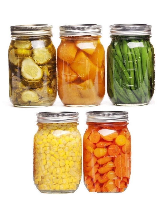 Ash & Roh® Round clear glass Ball Regular Mouth Mason Jars Airtight lids and Bands.-500 ML (8) - Image 2