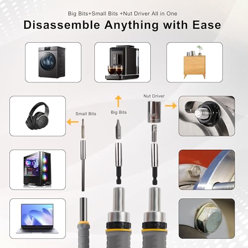 MULWARK Screwdriver Bit Set & Socket Kit, 77-Pieces Ratcheting Screwdriver Set with Case, 77 in 1 Multi Bit Screw Driver for Home DIY, Electronics, Car Emergency and Garage - Image 5