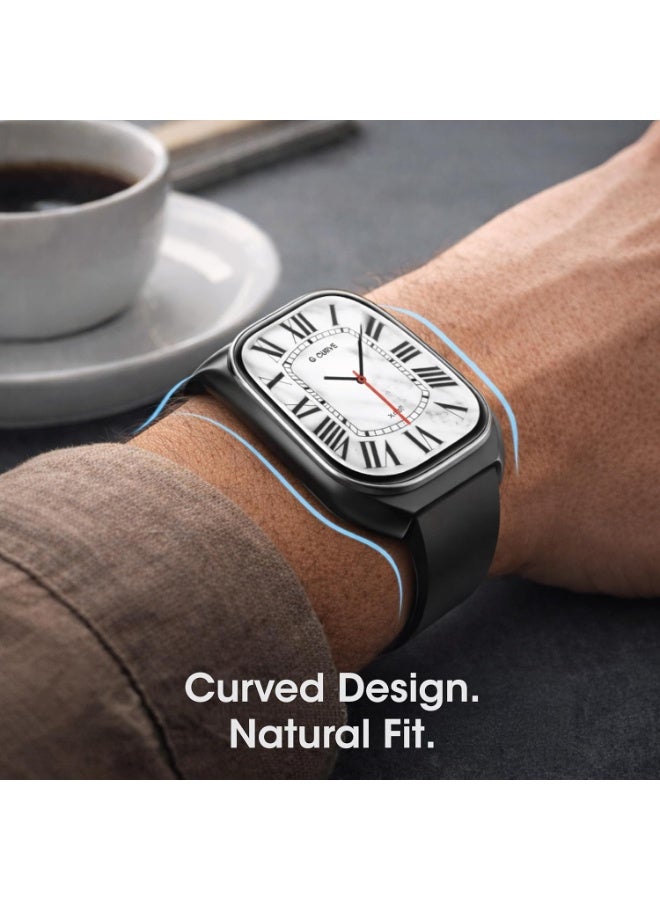 Xcell G‑Curve Smartwatch | 2.01" Curved Display | Bluetooth Calling | IP68 | Heart Rate, SpO2 & Wellness BP Tracking | 100+ Workout Modes | Magnetic Charging | iOS/Android- Black frame & Black Strap - Image 4