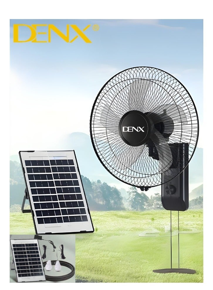 Denx DX2624 Solar Wall Fan – 3 Wind Speeds, 3m Solar Panel Cable, Solar-Powered Charging with Strong & Quiet Performance, Perfect for Home, Office & Areas with Limited Electricity - Image 2