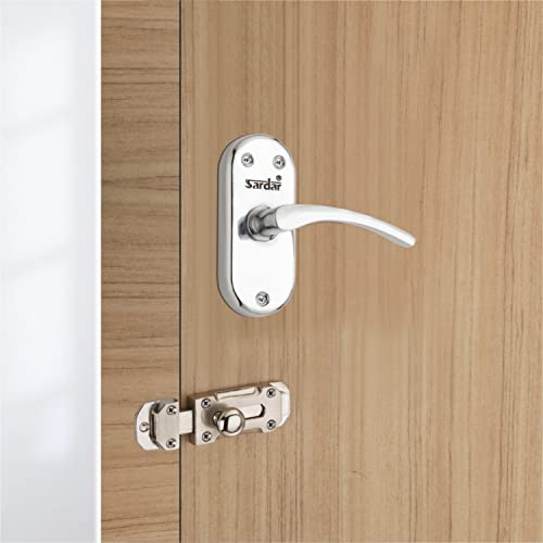 SARDAR Oval 4" Iron Bathroom Door Handle Set with Keyless Baby Latch/Door Handle Set - Image 1