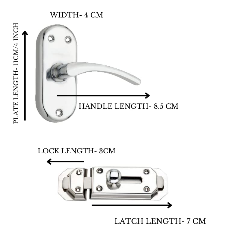 SARDAR Oval 4" Iron Bathroom Door Handle Set with Keyless Baby Latch/Door Handle Set - Image 2