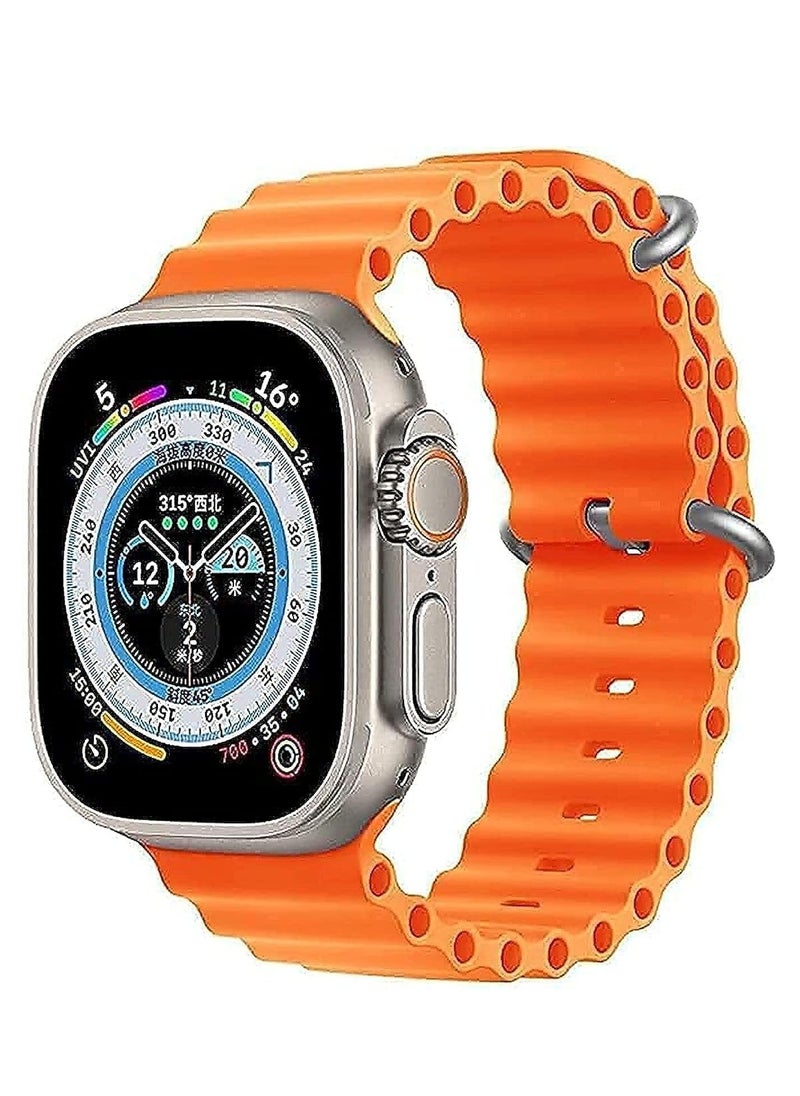 ELTRAZONE - New Ultra 8 Smartwatch Series 8 I S8 49mm 1.99 Inch Screen 4 Small Game Dual Straps Ultra 8 Smart Watch with Ocean + Silicone Strap - Image 1