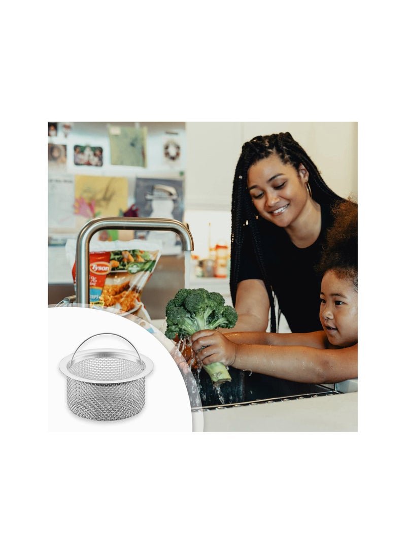 2Pcs Kitchen Sink Strainer Drain for Stopper Combo Basket Replacement Stainless Steel With Handle Sink Stopper Suitable for Bathroom Drain strainer