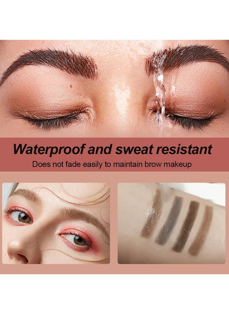 عام قلم تحديد الحواجب، قطعتان من قلم الحواجب Microblading قلم وشم 4 رؤوس شوكة، قلم حواجب دقيق دقيق 4 أقلام حواجب دقيقة طبيعية (أحمر بني) - Image 5