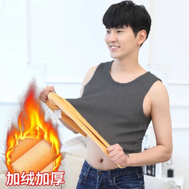 2024 Fall/Winter Men'S Thermal Vest Fleece-Lined Thickened Slim-Fit Underwear Gold Velvet Sleeveless Waistcoat Base Vest Top - Image 2