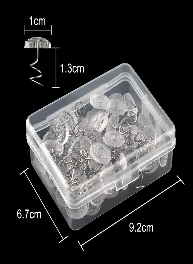 KUUQA Upholstery Twist Pins Clear Heads Bed Skirt Pin for Hold Slipcovers and Bedskirts Decoration, 50 Pcs - Image 2