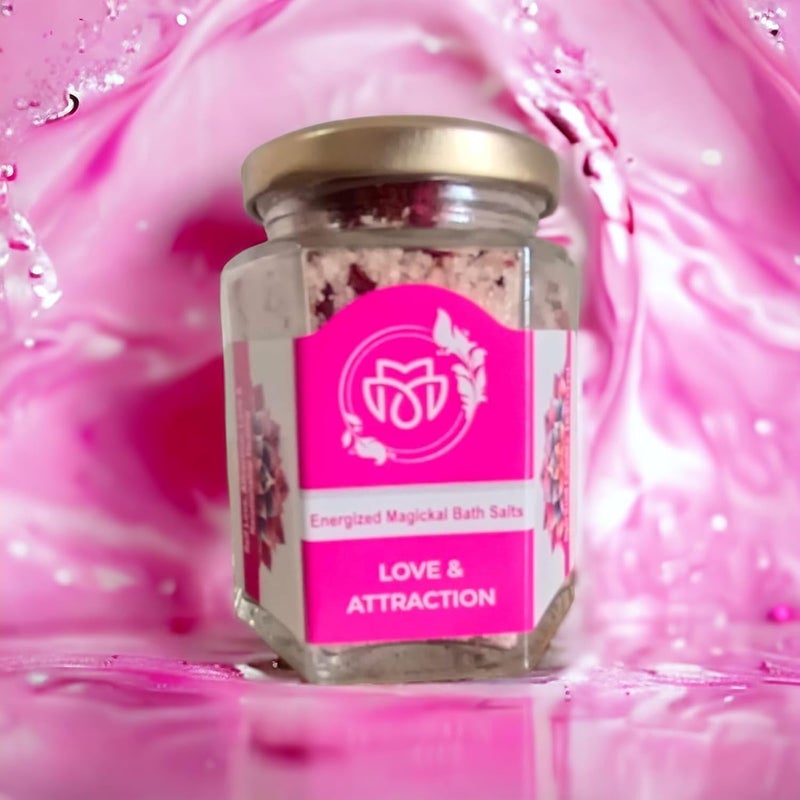 Premium Love  Attraction Bath Salt  Hexa Glass Jar Gift Edition  Energized Magickal Salt  Premium Lable  Attract Love  Romance Enhancement  Strengthen Relationship  Self Love  Family Harmony  Wiccan  Witchcraft Rituals  Attraction  Charishmatic Personality  Individual Spiritual Gift Box Qty 1  200g - Image 3
